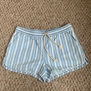 EUC Aerie Blue and White Stripe Shorts Medium